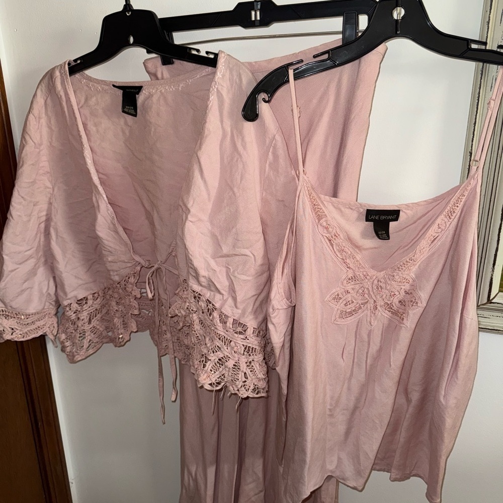 Lane Bryant pink  linen skirt/tank/dressy cover up ****PLEASE READ DESCRIPTION**
